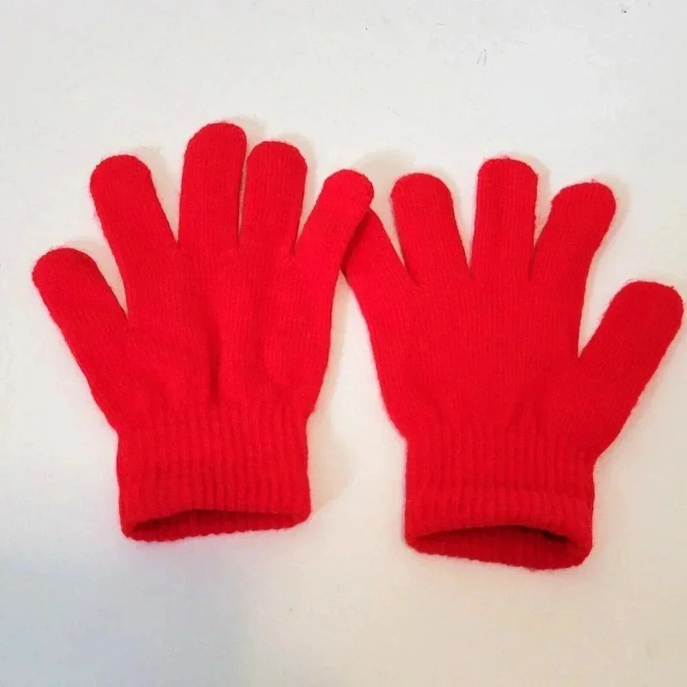 Winter Gloves OSFA Women Girls Knit Knitted Casual Stretch Lightweight - Picture 2 of 2